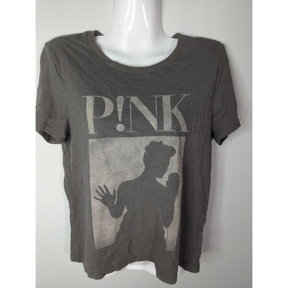 PINK Lucky Brand Gray Cotton Short Sleeve Classic Crew Tee Size S - Picture 3 of 9